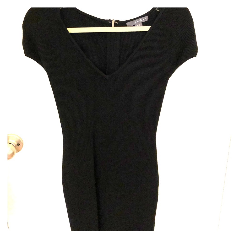 Black knit dress
